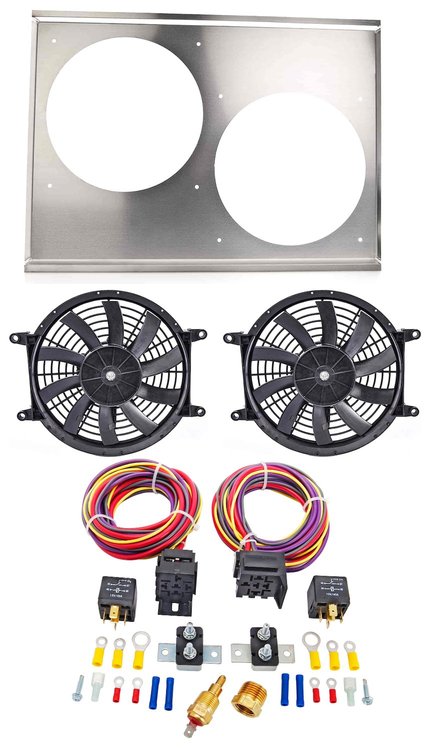Aluminum Shroud, Fan, Control Kit with Dual 11 in. Fans [25 5/8 in. W x 17 1/2 in. H x 1/2 in. D]
