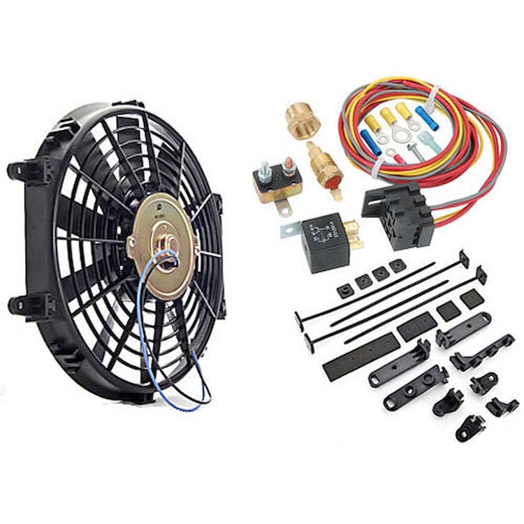 Universal Electric Fan with Wiring Harness and Relay Kit