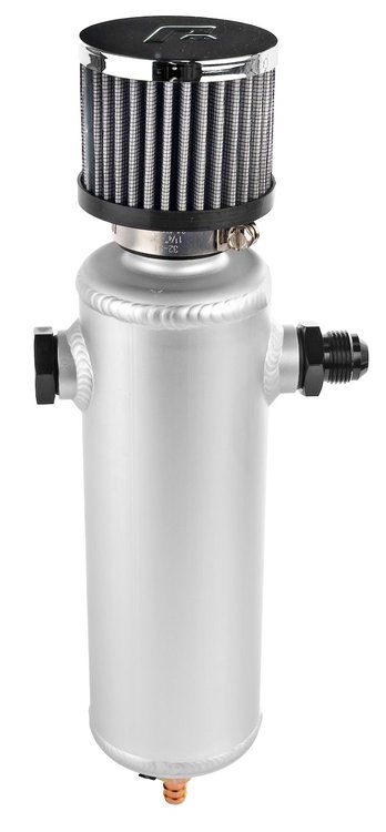 Remote Oil Breather Tank 13 In. H x 3 In. Diameter -10AN, 21 oz.