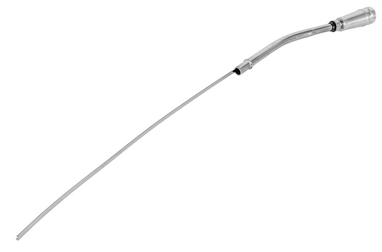 Engine Oil Dipstick and Tube Kit w/Billet Aluminum Handle for 1955-1979 Chevy Small Block V8 Engines [Polished]