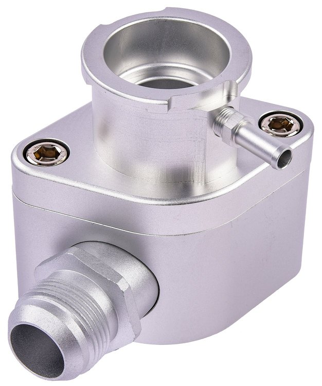 Intake Manifold Coolant Filler Neck Kit [Clear Anodized Billet Aluminum]