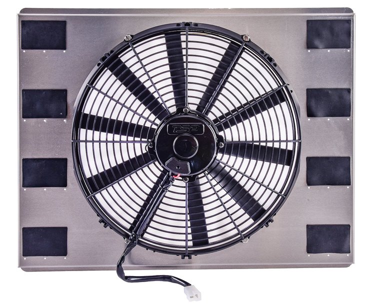 Universal Single 16 in. Electric Cooling Fan with 23 3/4 in. L x 18 3/4 in. H Aluminum Shroud