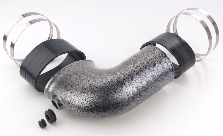 Cast Aluminum 90-degree LT1 Intake Elbow [Hammertone (Silver/Black) Finish]