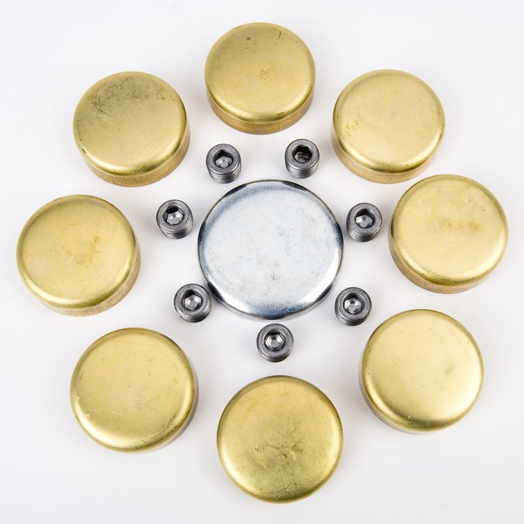 Brass Freeze Plug Kit for 1965-1990 Big Block Chevy 396-454 Mark IV