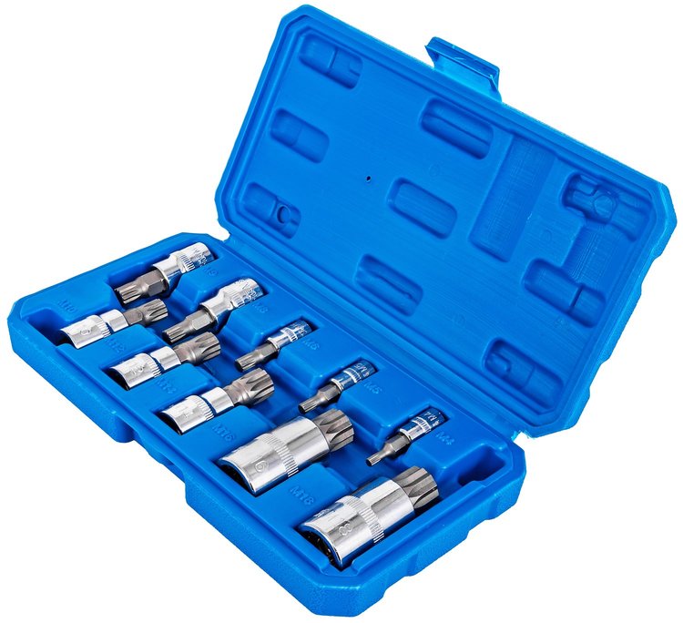 10-Piece XZN Triple Square Spline Bit Sockets