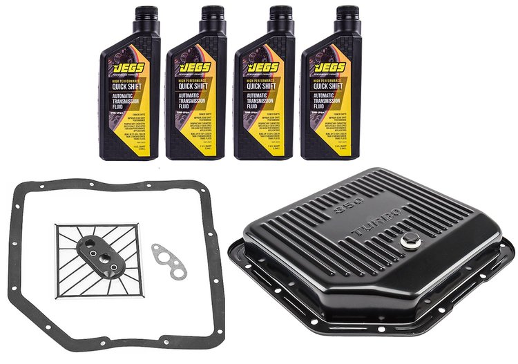 TH350 Steel Transmission Pan, Filter & Fluid Kit