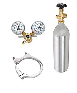 CO2 Bottle, Regulator, and Mounting Bracket Kit 2.5lb CO2 Bottle with Valve #555-60207