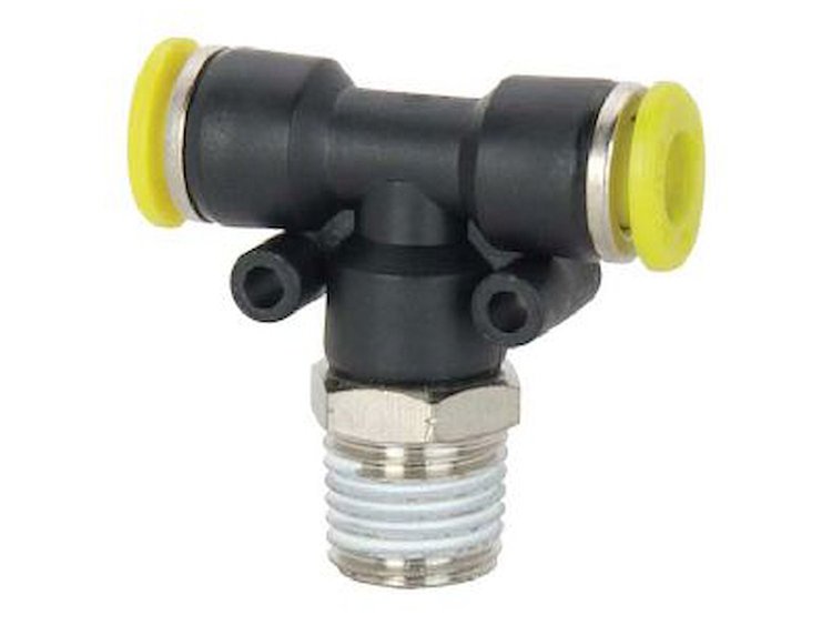 CO2 Quick Push Fitting Branch Tee 1/4" NPT x 1/4" Tube