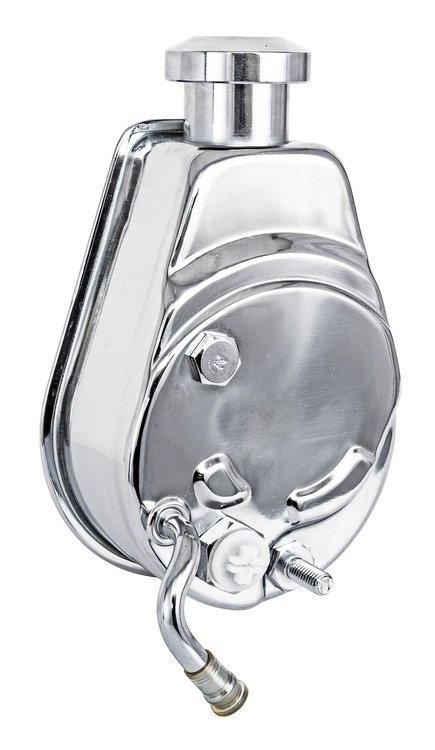Saginaw-Style Power Steering Pump w/Keyed Shaft for Select 1966-1976 GM Vehicles [Chrome]