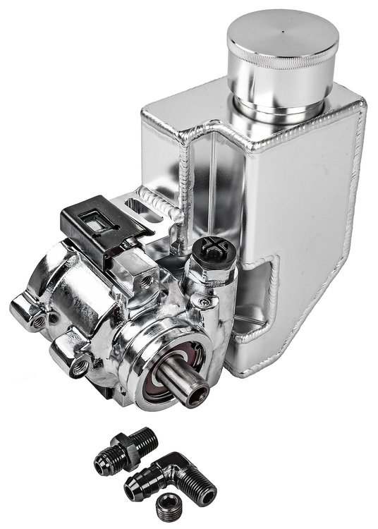 GM Type II Power Steering Pump Kit [Chrome Pump/Natural Reservoir]
