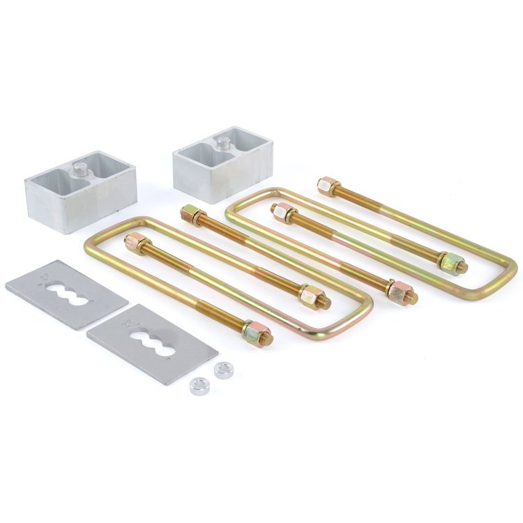 Suspension Block Kit Single Pin 2" Aluminum Ford F-Series w/ 3" W Leaf Springs