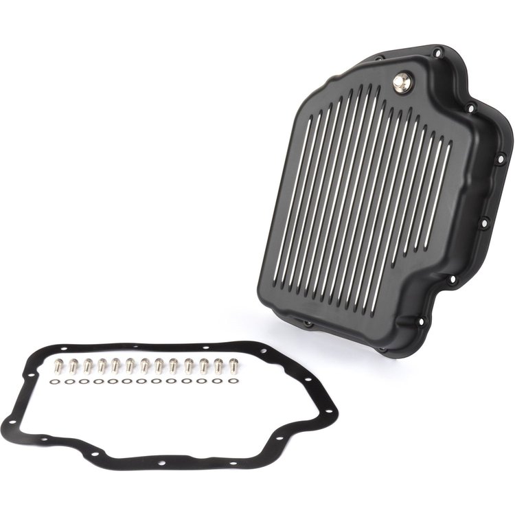 Black Finned Aluminum Transmission Pan Kit for GM TH400