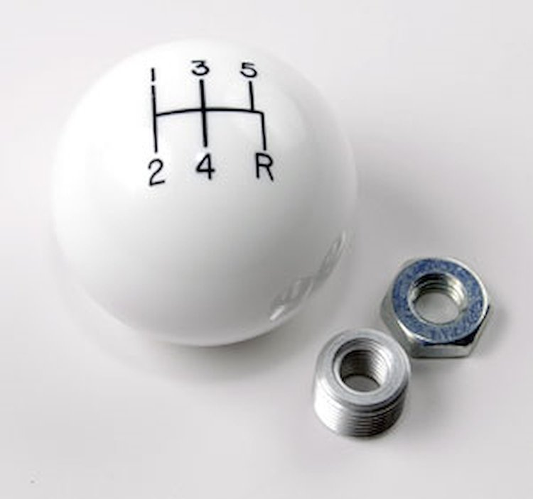 Engraved Shift Knob - White 5-Speed Pattern