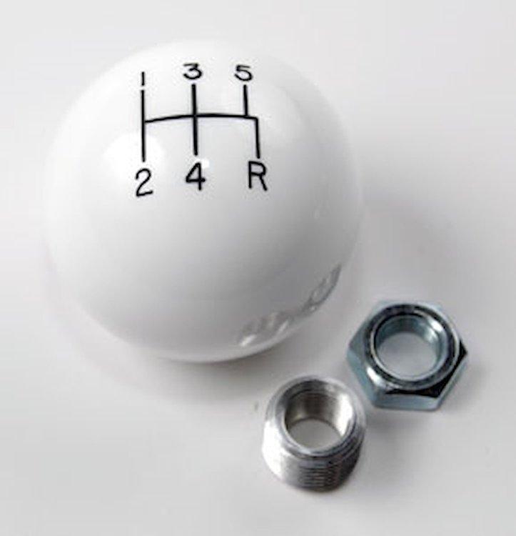Engraved Shift Knob - White 5-Speed Pattern
