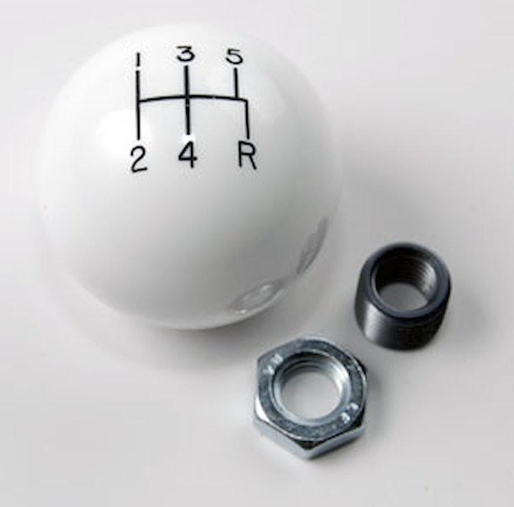 Engraved Shift Knob - White 5-Speed Pattern