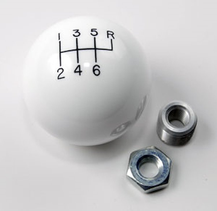 Engraved Shift Knob - White 6-Speed Pattern