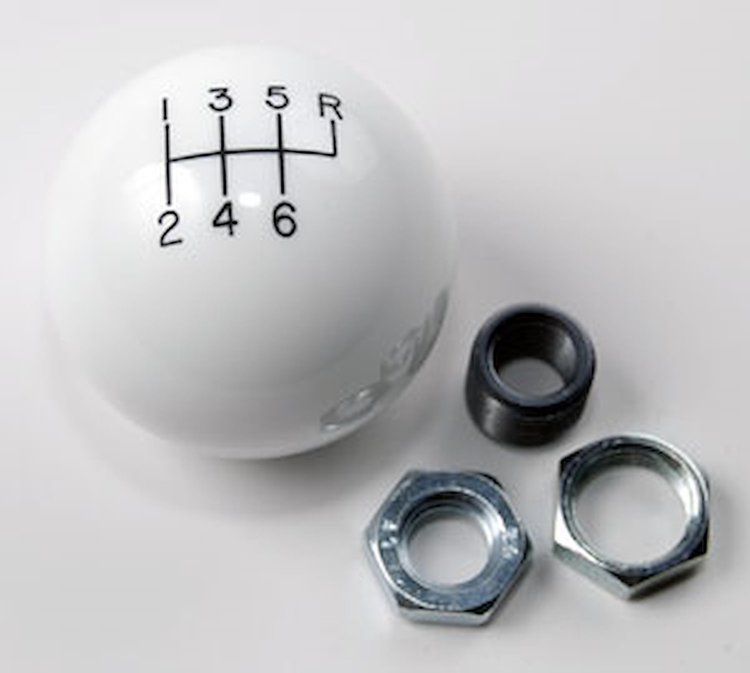 Engraved Shift Knob - White 6-Speed Pattern