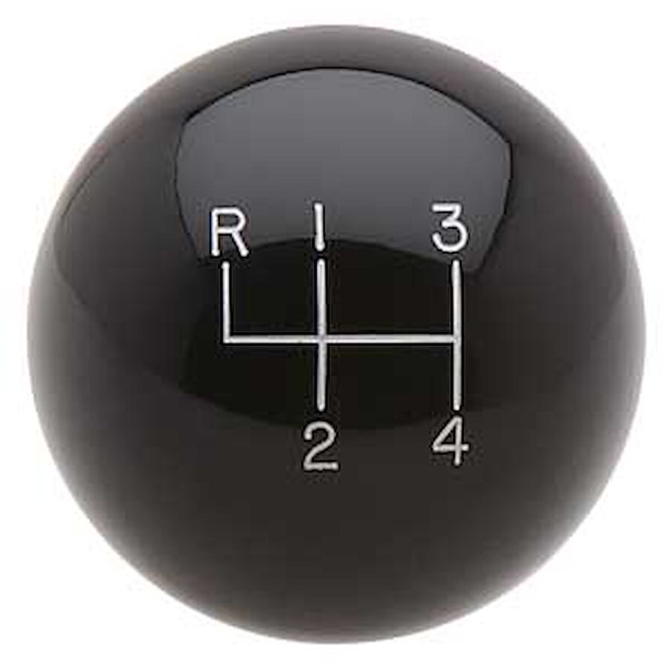 Engraved Shift Knob - Black 4-Speed Pattern