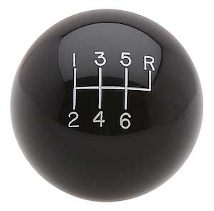Engraved Shift Knob - Black 6-Speed Pattern