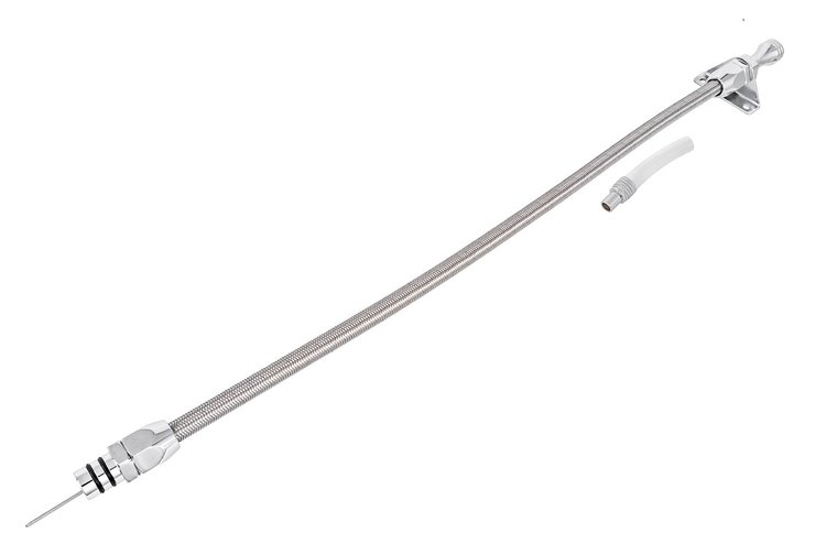 Flexible Braided Transmission Dipstick for Ford C4 [Chrome]
