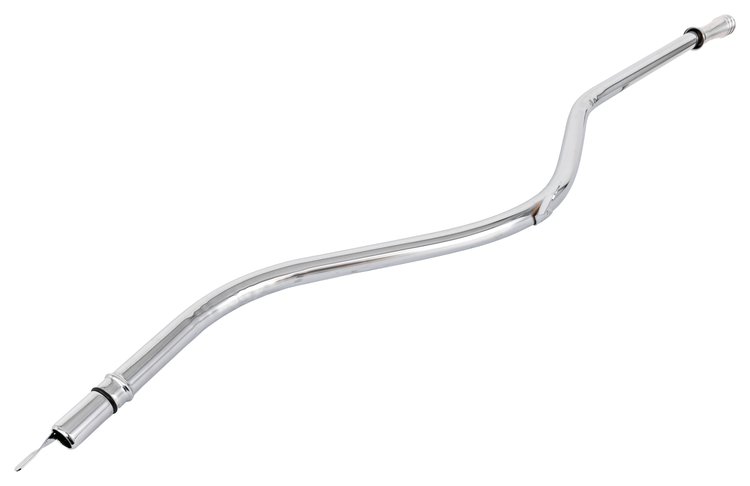 Transmission Dipstick and Tube Kit w/Billet Aluminum Handle and Chrome Tube for GM TH350 Automatic Trans., 34 in. L [Polished]