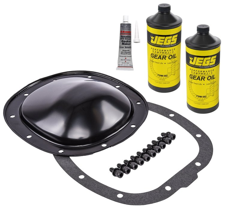 Black EDP-Coated Steel Differential Cover & Gear Oil Kit [GM 7.5/7.6 in. 10-Bolt]