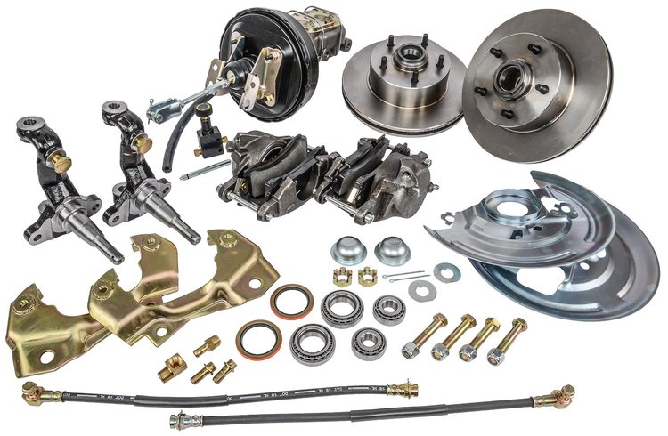 Front Complete Power Disc Brake Conversion Kit for 1964-1974 GM A, F & X Body [Standard Kit w/Raw Calipers]