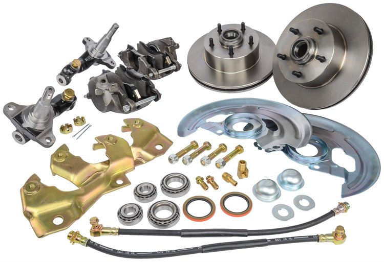 Front Complete Power Disc Brake Conversion Kit for 1964-1974 GM A,F & X Body [Standard Kit w/Raw Calipers]