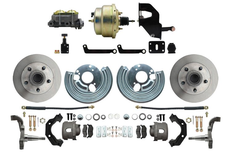 Front Complete Power Disc Brake Conversion Kit for 1962-1972 Mopar B-Body, 1970-1974 Mopar E Body Models