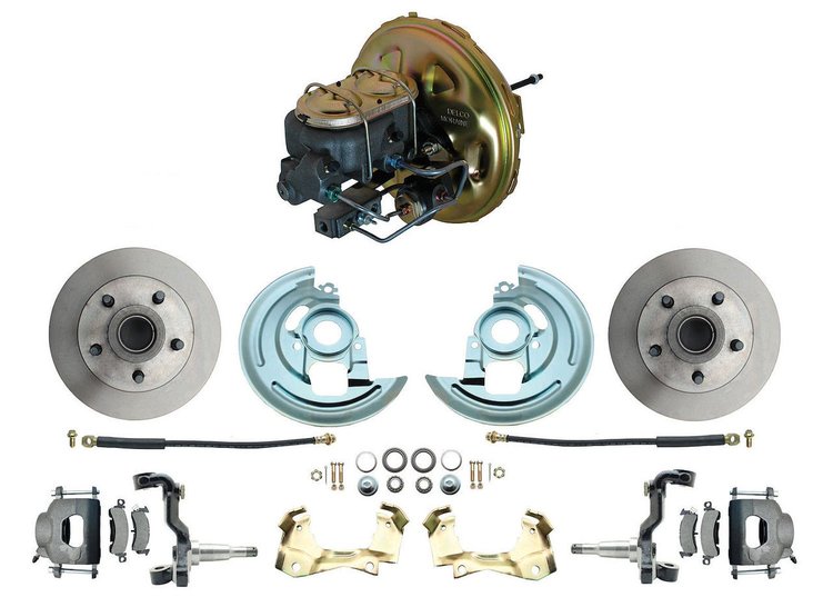 Front Complete Power Disc Brake Conversion Kit for 1967-1969 Chevrolet Camaro [Standard Kit w/Raw Calipers]