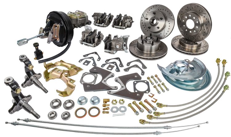 Complete Front & Rear Power Disc Brake Conversion Kit for 1967-1974 Chevy Camaro, Nova, Pontiac Firebird [2 in. Drop]