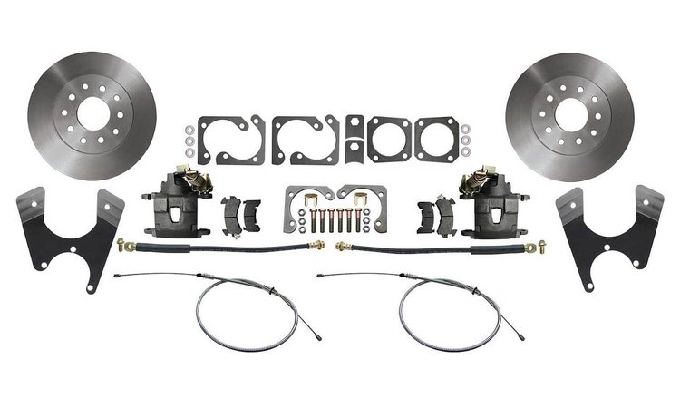 GM 10/12 Bolt Rear Disc Brake Conversion Kit for 1975-1981 Chevy Camaro, Pontiac Firebird [Std Kit w/E-Brake & Raw Calipers]