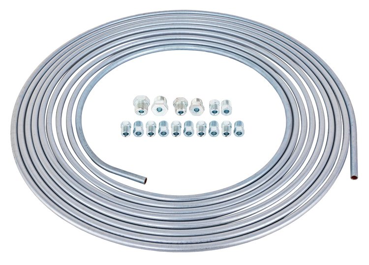 Zinc Brake Line Coil Kit 1/4" OD Tubing