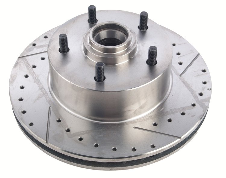 High-Performance Front Cross-Drilled and Slotted Brake Rotor Fits Select 1967-1974 GM Car Models [Right/Passenger Side]