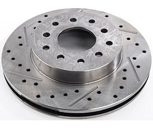 Drilled & Slotted Rear Brake Rotor Left/Driver Side for Ford 9 in. or GM 10-bolt, 12-Bolt