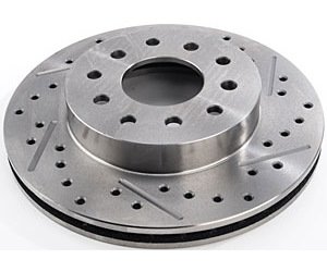 Drilled & Slotted Rear Brake Rotor Right/Passenger Side for Ford 9 in. or GM 10-bolt, 12-Bolt