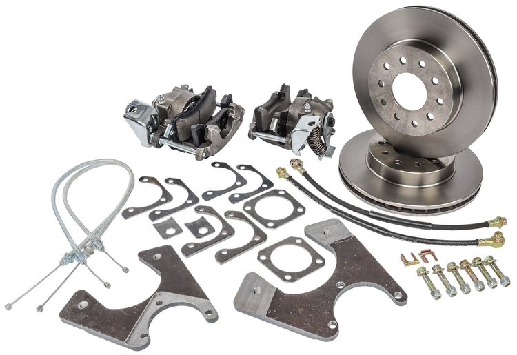 GM 10/12 Bolt Rear Disc Brake Conversion Kit for 1964-1972 GM A-Body [Standard Kit with E-Brake & Raw Calipers]
