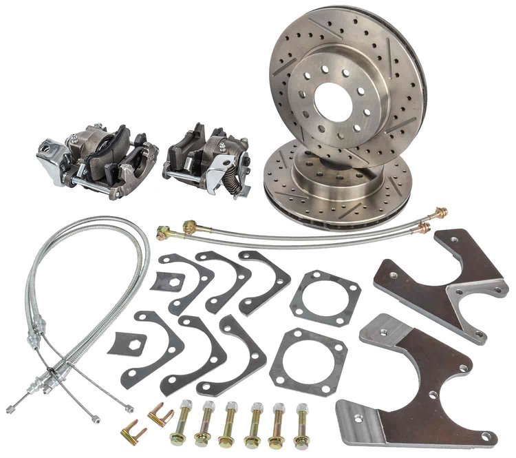 GM 10/12 Bolt Rear Disc Brake Conversion Kit for 1964-1972 GM A-Body w/STD Shock [Premium Kit w/E-Brake, Raw Calipers]