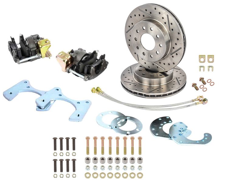 Mopar 8.75 & Dana 60 Rear Premium Disc Brake Conversion Kit for Select 1962-1976 Mopar Models [Raw Calipers w/E-Brake]