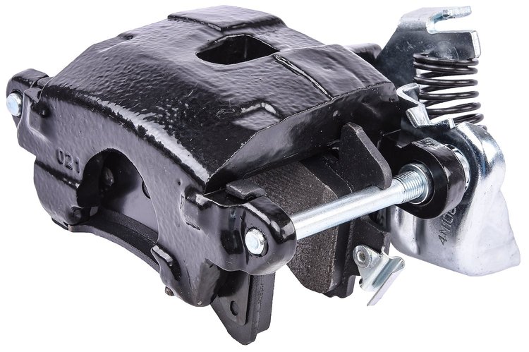 GM Rear Disc Brake Caliper with D154 Pads & E-Brake Mechanism, Right/Passenger Side, Black Powder Coated [NEW]