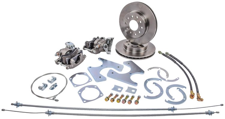 GM 10/12 Bolt Rear Disc Brake Conversion Kit for Select 1955-1968 GM Full Size Cars [Standard Kit w/E-Brake & Raw Calipers]
