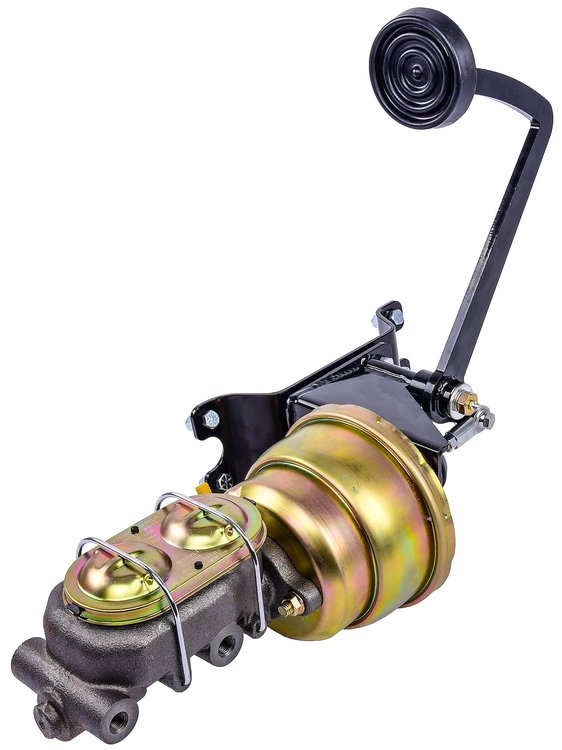 Hot Rod Bolt On Frame Mount Power Brake Assembly with Pedal for 1928-1931 Ford Model A [7 in. Dual Diaphragm Booster]