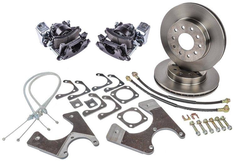 GM 10/12 Bolt Rear Disc Brake Conversion Kit for 1964-1972 GM A-Body [Standard Kit with E-Brake & Black Calipers]