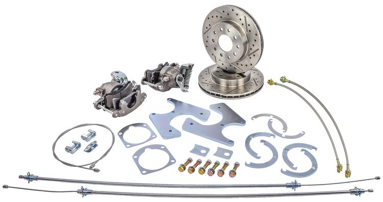 GM 10/12 Bolt Rear Disc Brake Conversion Kit for Select 1955-1968 GM Full Size Cars [Premium Kit w/E-brake & Raw Calipers]