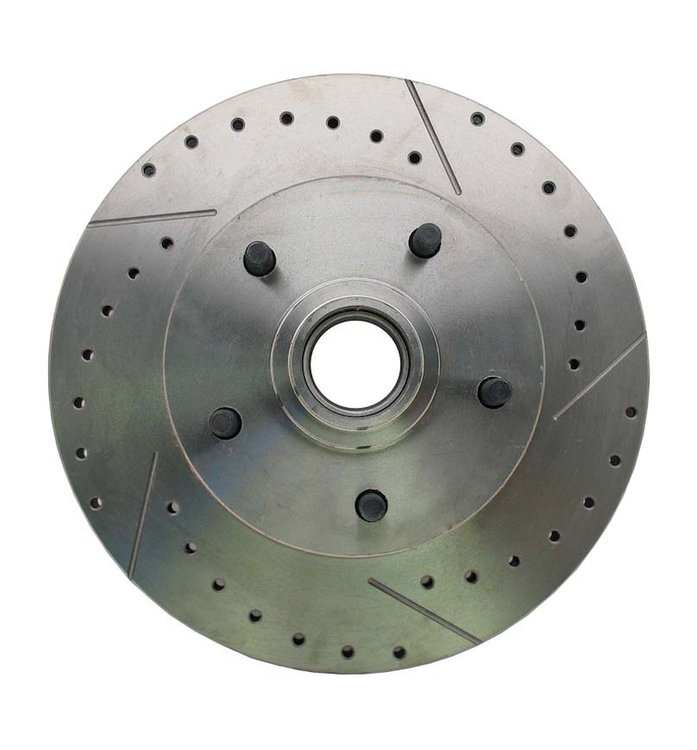 High Performance Cross-Drilled & Slotted Front Brake Rotors for Select 1962-1972 Mopar Models [Left/Driver Side]