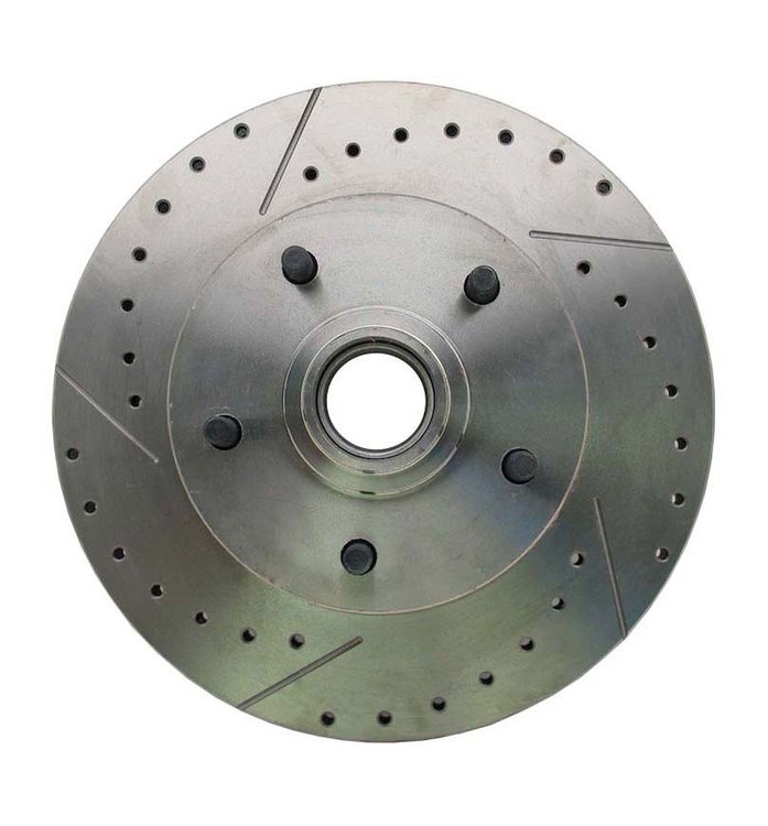 High Performance Cross-Drilled & Slotted Front Brake Rotors for Select 1962-1972 Mopar Models [Right/Passenger Side]