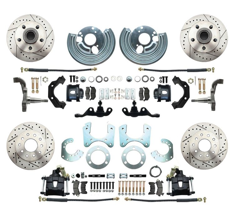 Front & Rear Premium Disc Brake Conversion Kit for Select 1962-1976 Mopar Models, 5 x 4.50 in. Bolt Pattern [Black Calipers]