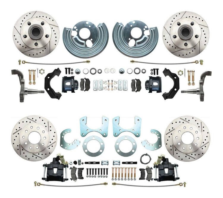 Front & Rear Premium  Disc Brake Conversion Kit for Select 1962-1972 Mopar Models, 5 x 4.50 in. Bolt Pattern [Black Calipers]