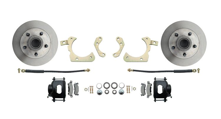 Front Disc Brake Conversion Kit for Select 1955-1958 GM Full Size Models [Standard Kit w/Black Calipers]