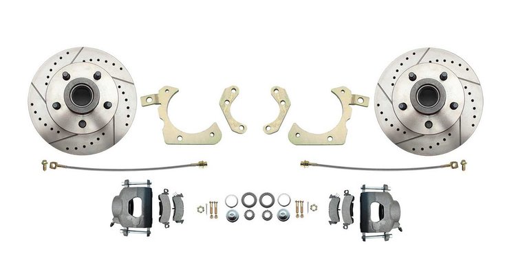 Front Premium Disc Brake Conversion Kit for Select 1955-1958 GM Full Size Models [Premium Kit w/Raw Calipers]